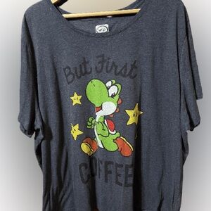 Nintendo official licensed product Super Mario yoshi Coffee shirt Size 6X